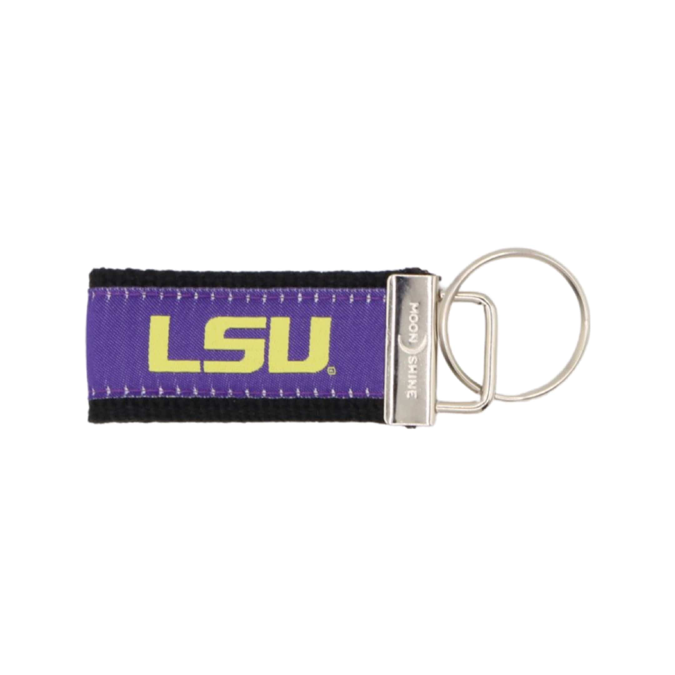 LSU Louisiana State University Laser Engraved Silicone Keychain Strap -  Purple
